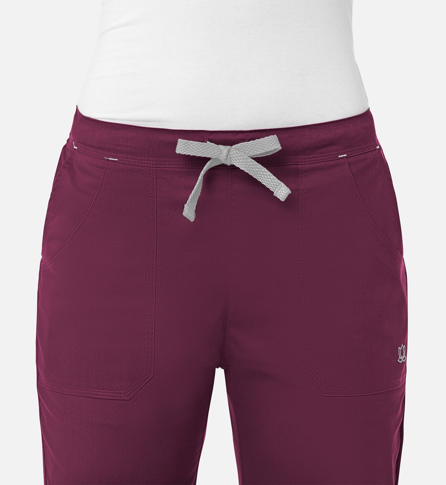 Blossom 9102 Multi-Pocket Flare Pants Wine