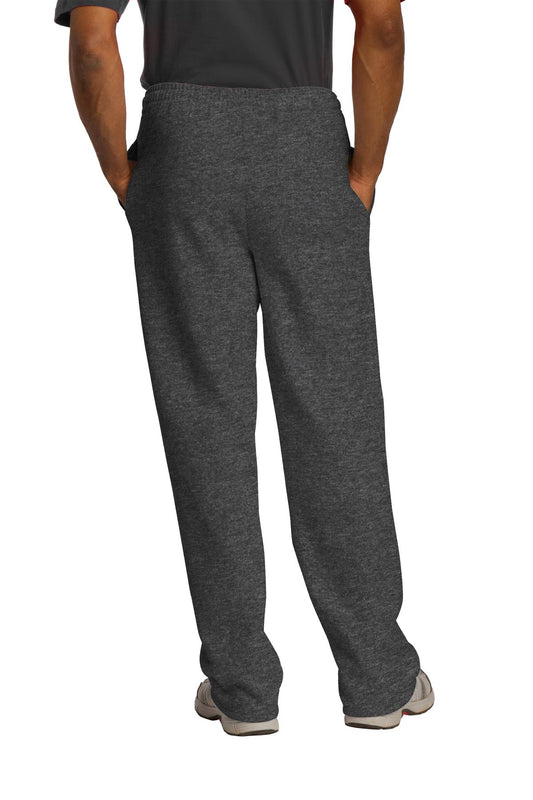 Jerzees NuBlend Open Bottom Pant with Pockets. 974MP Black Heather