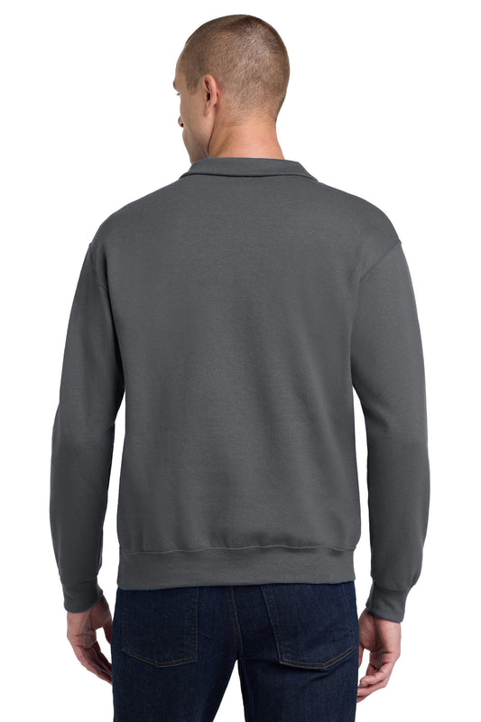 Jerzees NuBlend 1/4-Zip Cadet Collar Sweatshirt. 995M Charcoal Grey