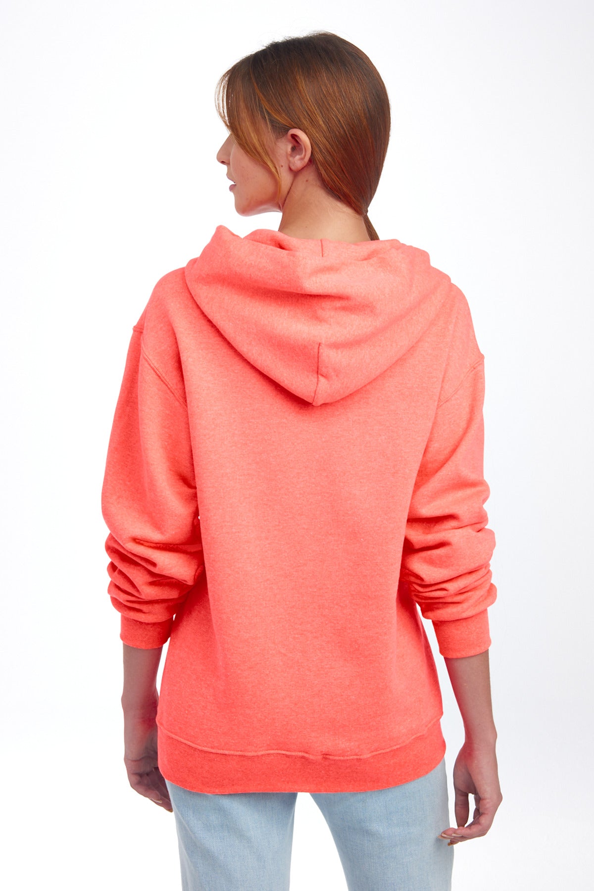 Jerzees NuBlend Pullover Hooded Sweatshirt. 996M Retro Heather Coral