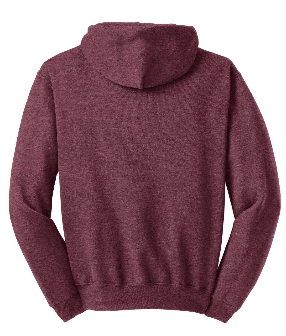 Jerzees NuBlend Pullover Hooded Sweatshirt. 996M Vintage Heather Maroon