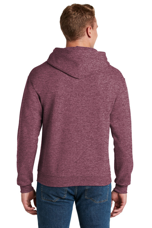 Jerzees NuBlend Pullover Hooded Sweatshirt. 996M Vintage Heather Maroon