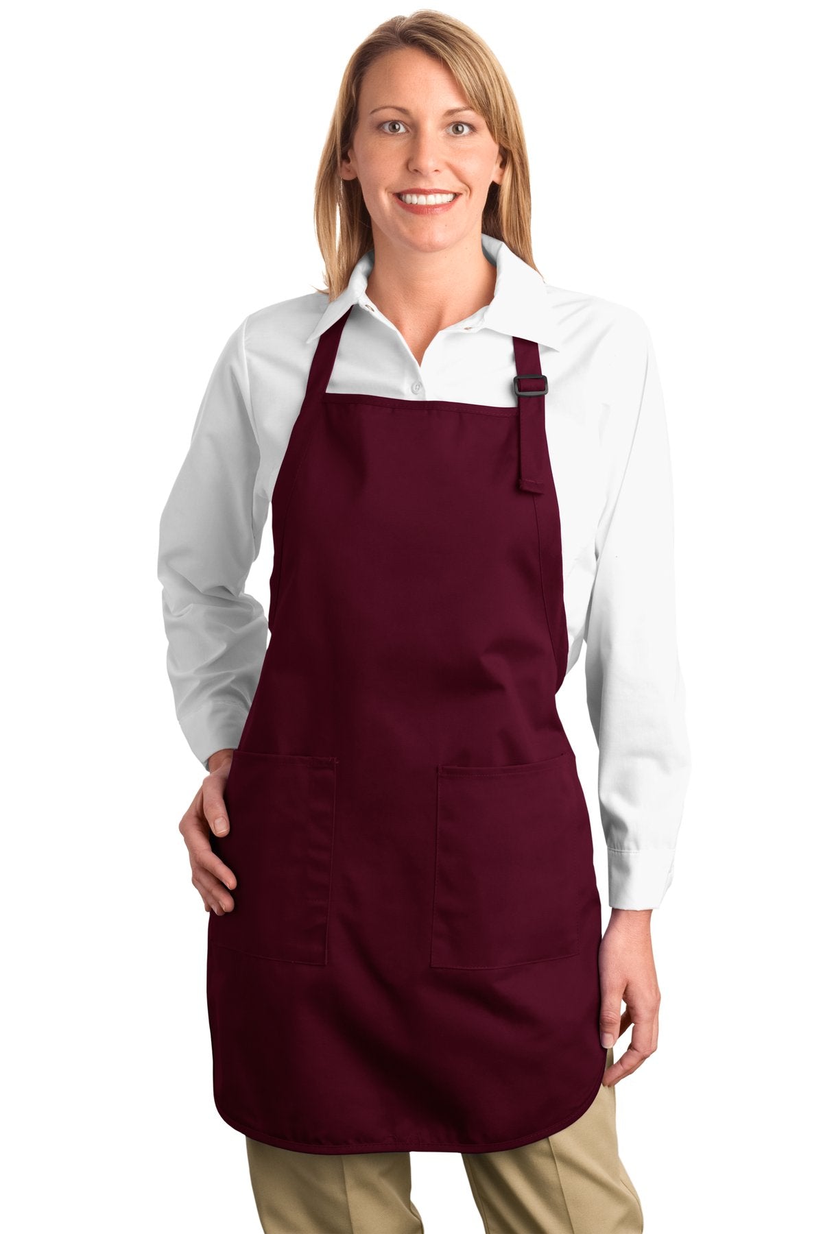 Port Authority Full-Length Apron with Pockets A500 Maroon