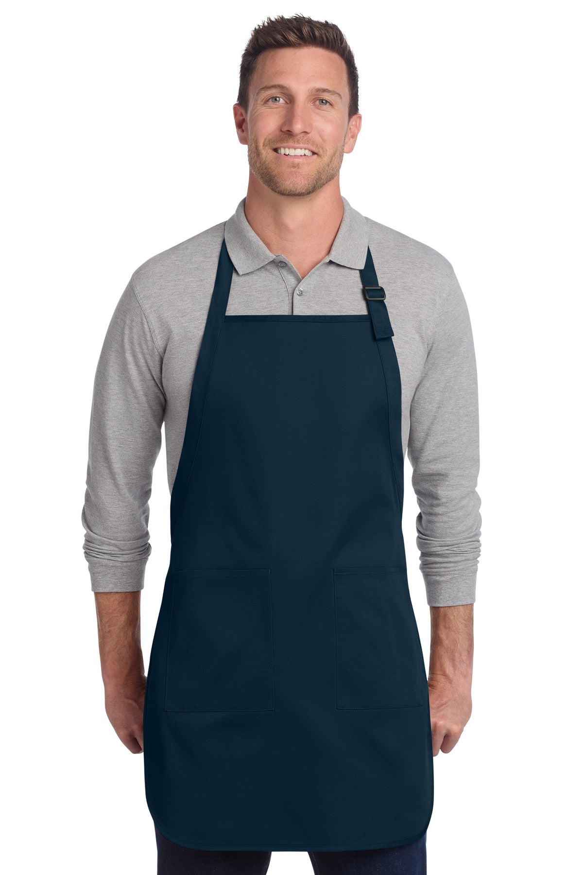 Port Authority Full-Length Two-Pocket Bib Apron A600 Navy