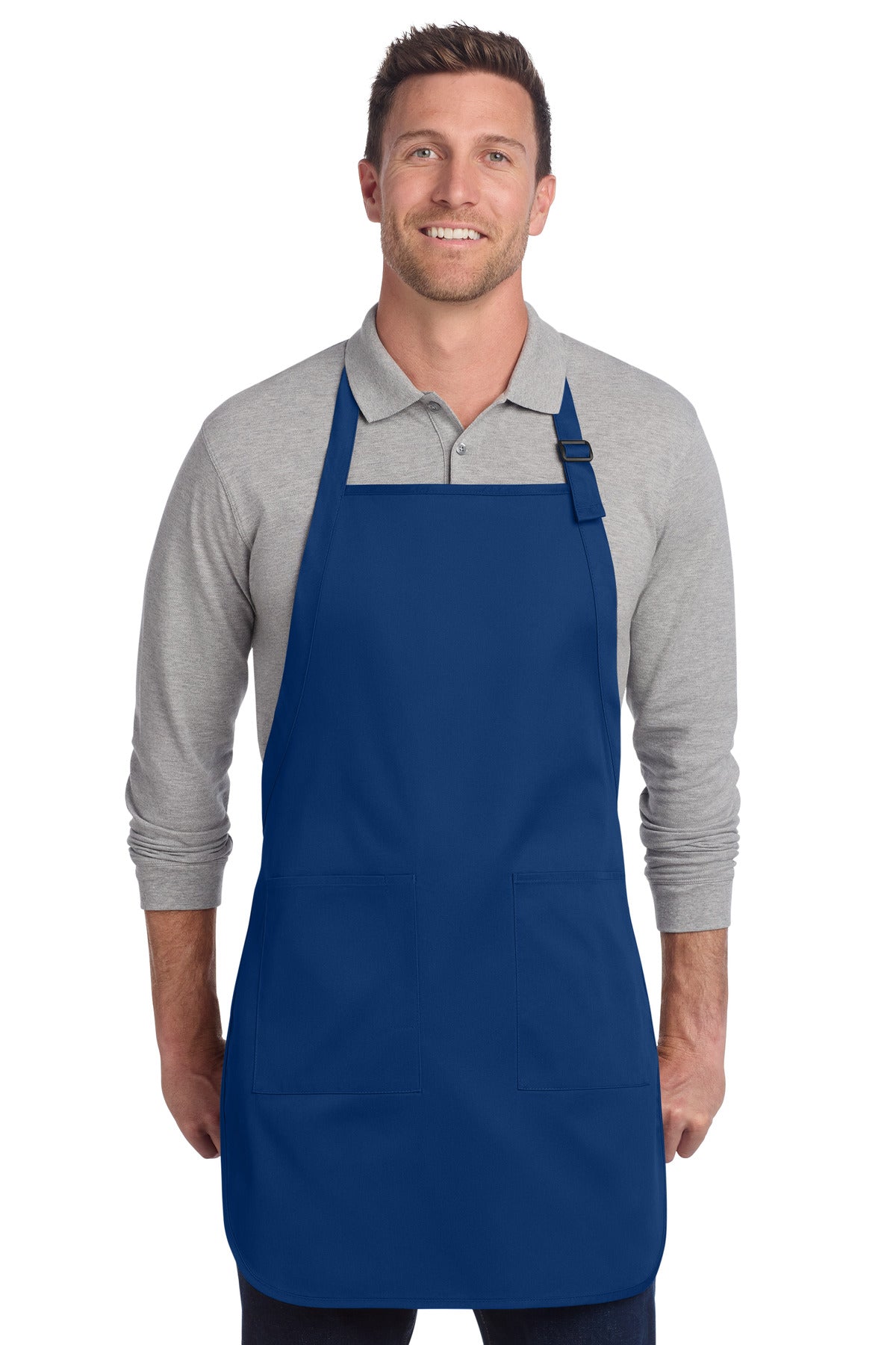 Port Authority Full-Length Two-Pocket Bib Apron A600 Royal