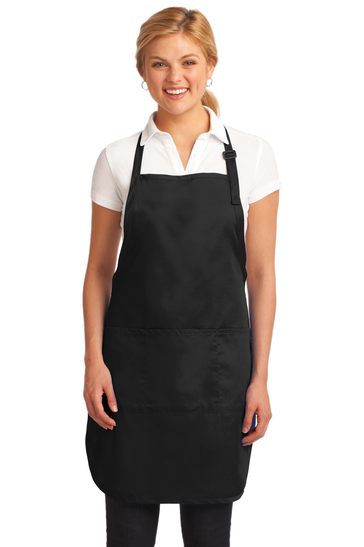 Port Authority Easy Care Full-Length Apron with Stain Release A703 Black