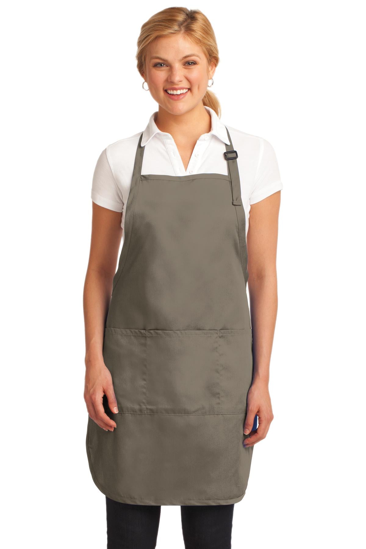 Port Authority Easy Care Full-Length Apron with Stain Release A703 Khaki