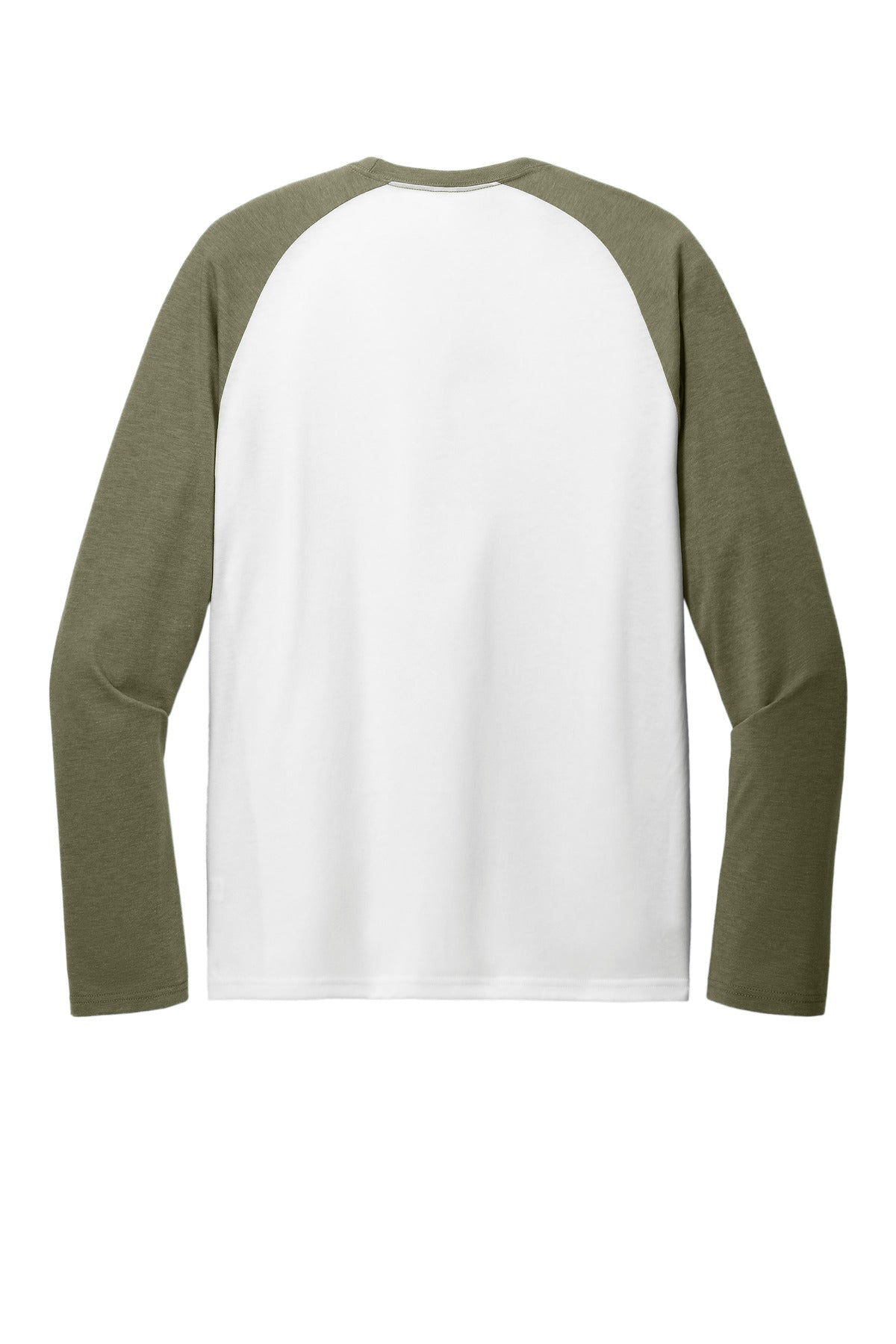 Allmade Unisex Tri-Blend Long Sleeve Colorblock Raglan AL6009 Olive You Green/ Bright White
