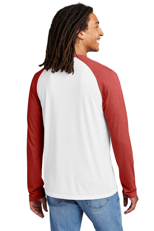 Allmade Unisex Tri-Blend Long Sleeve Colorblock Raglan AL6009 Rise Up Red/ Bright White