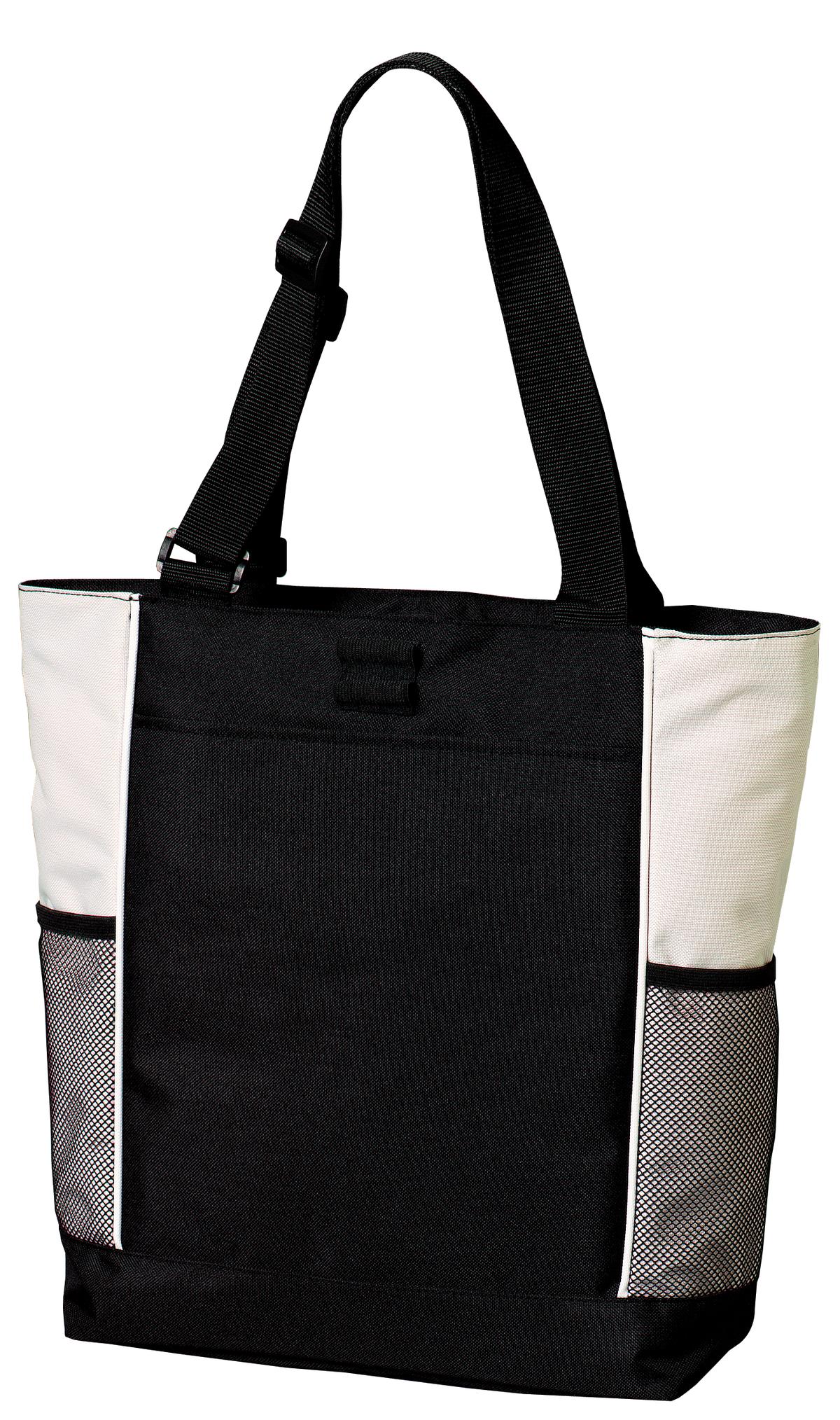 Port Authority Panel Tote B5160 Black/ Stone