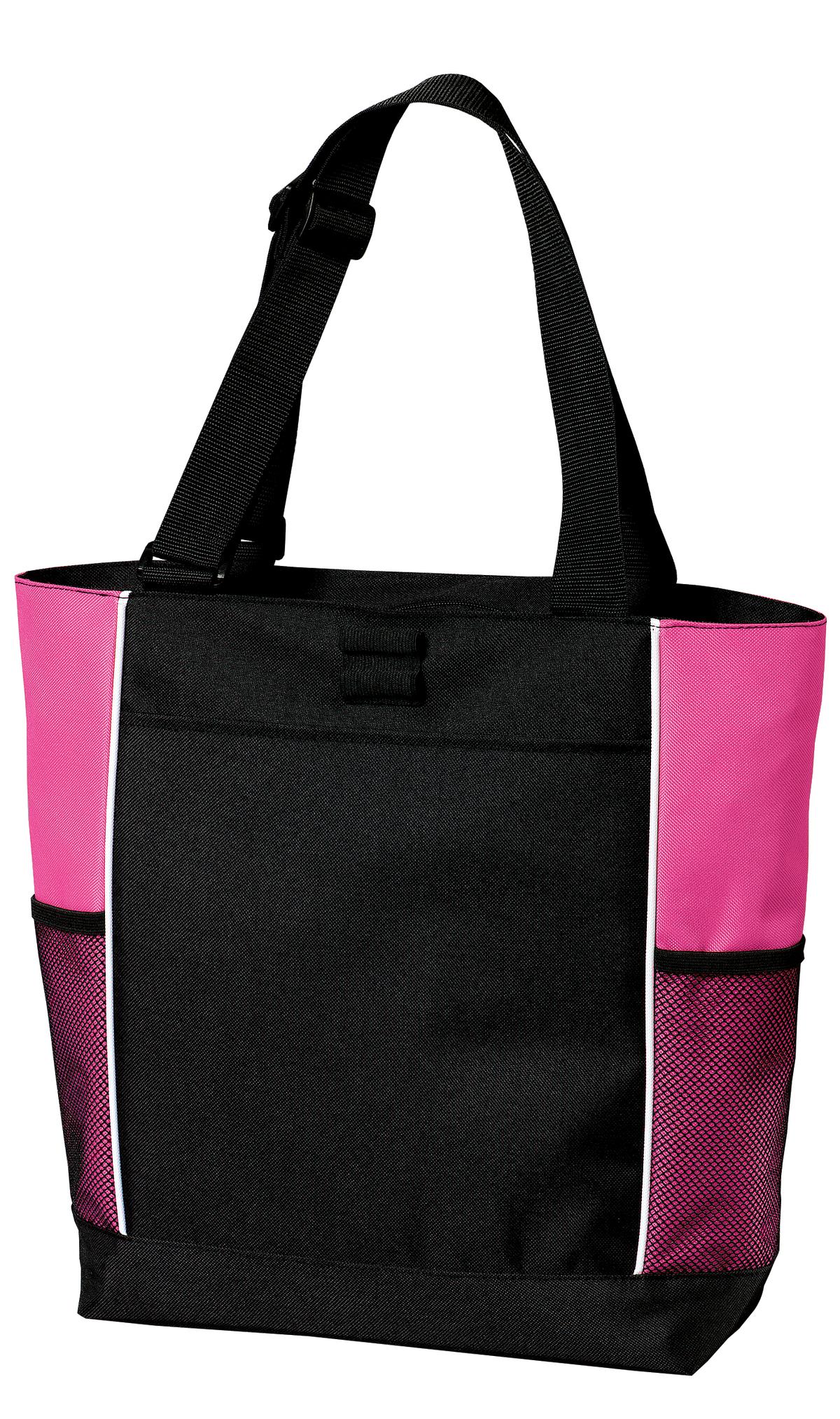Port Authority Panel Tote B5160 Black/ Tropical Pink