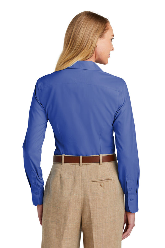 Brooks Brothers Women's Wrinkle-Free Stretch Nailhead Shirt BB18003 Cobalt Blue