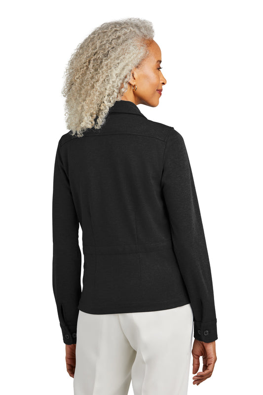Brooks Brothers Women's Mid-Layer Stretch Button Jacket BB18205 Black Heather
