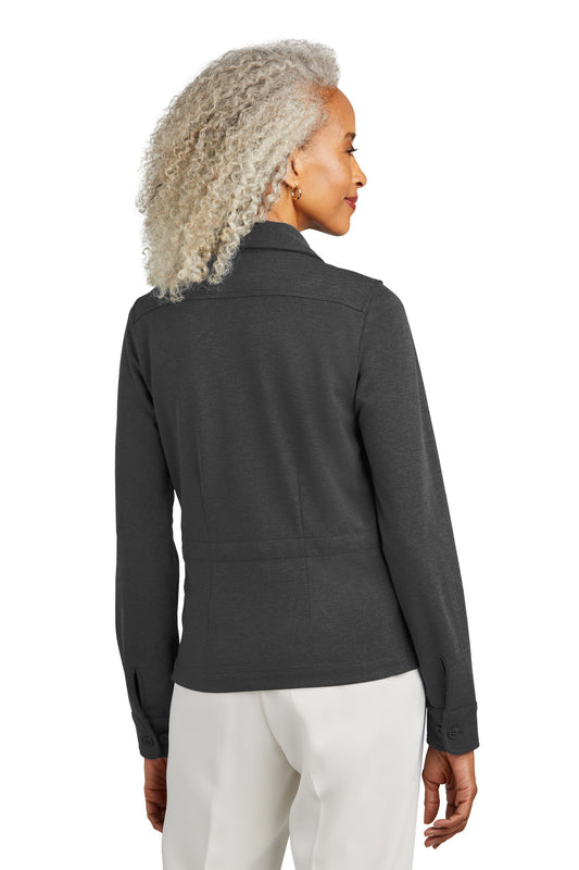 Brooks Brothers Women's Mid-Layer Stretch Button Jacket BB18205 Windsor Grey Heather