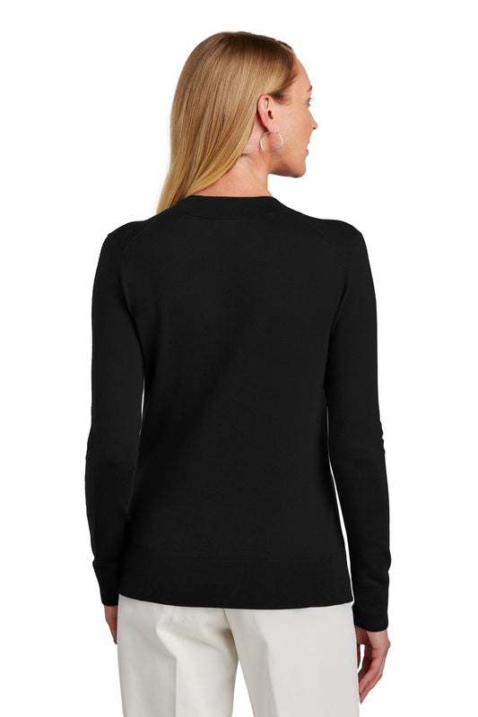 Brooks Brothers Women's Cotton Stretch V-Neck Sweater BB18401 Deep Black
