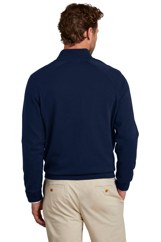 Brooks Brothers Cotton Stretch 1/4-Zip Sweater BB18402 Navy Blazer