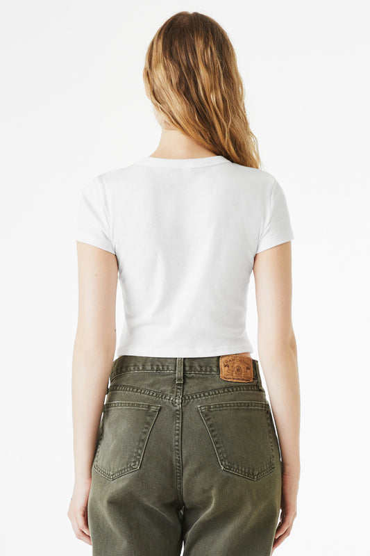 Bella+Canvas Women's Micro Rib Baby Tee BC1010 Solid White Blend