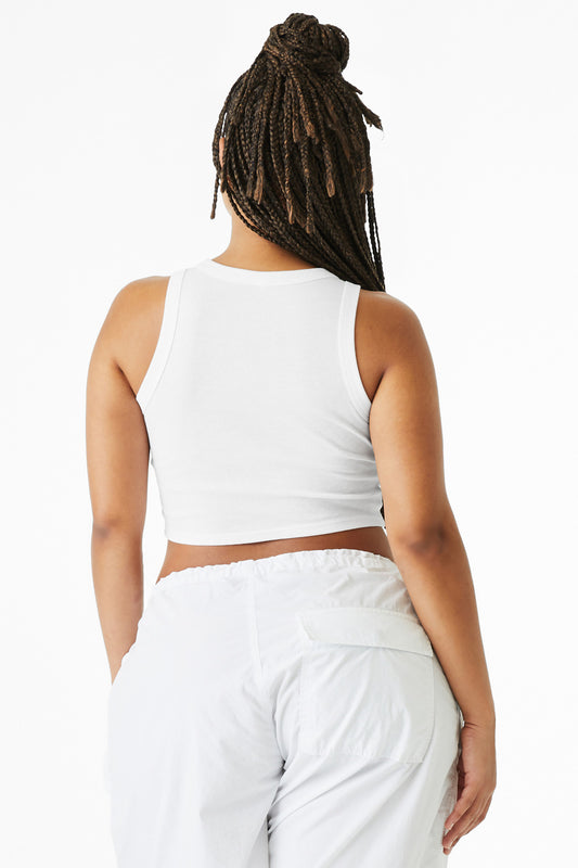 Bella+Canvas Women's Micro Rib Racer Tank BC1019 Solid White Blend