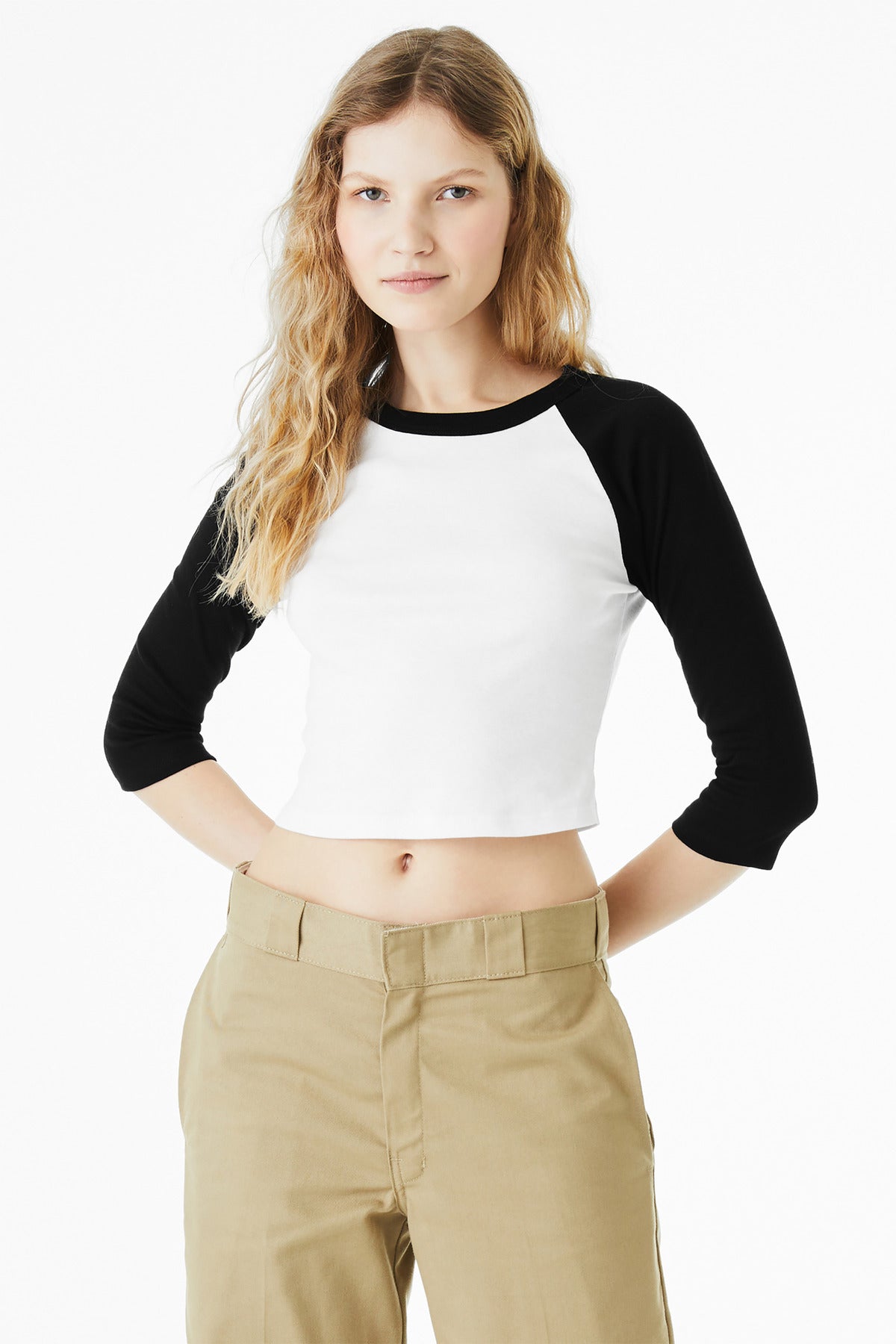 Bella+Canvas Women's Micro Rib 3/4 Raglan Baby