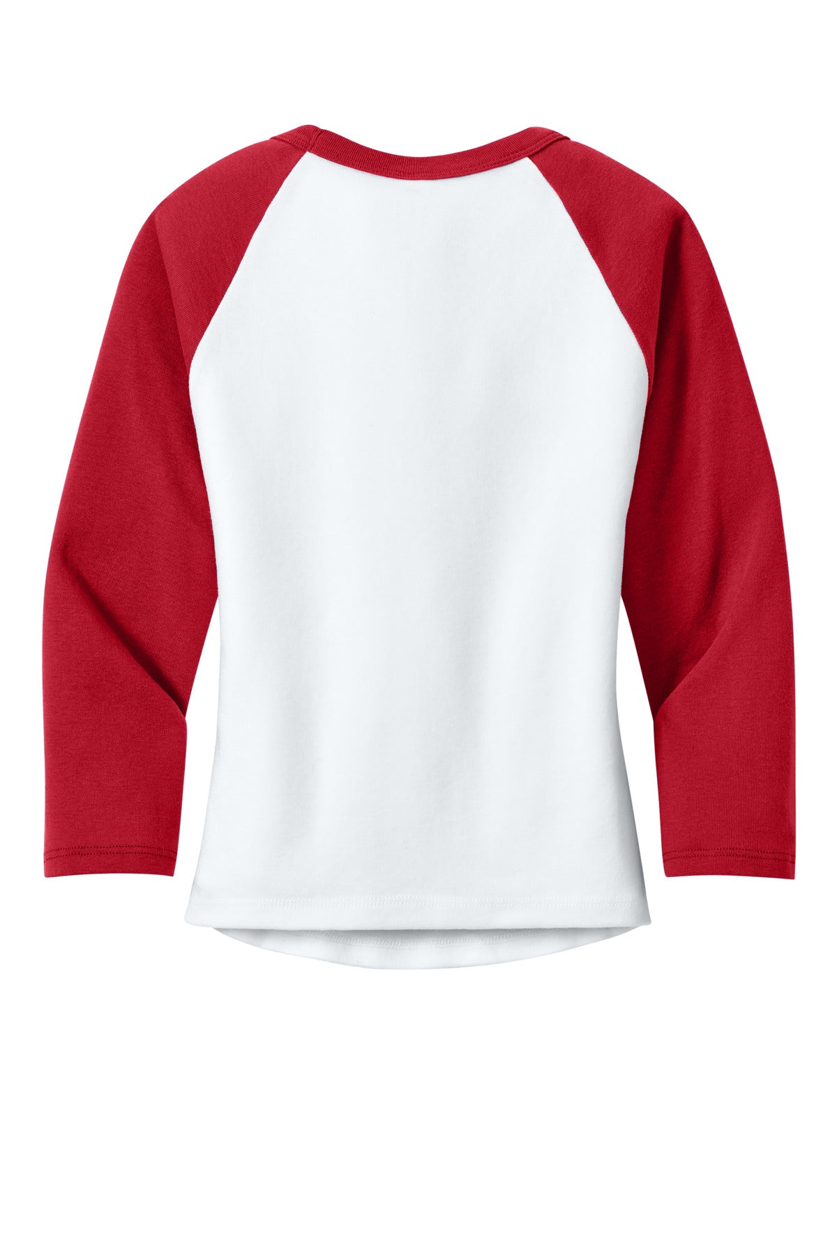 Bella+Canvas Women's Micro Rib 3/4 Raglan Baby Tee BC1200 White/Red