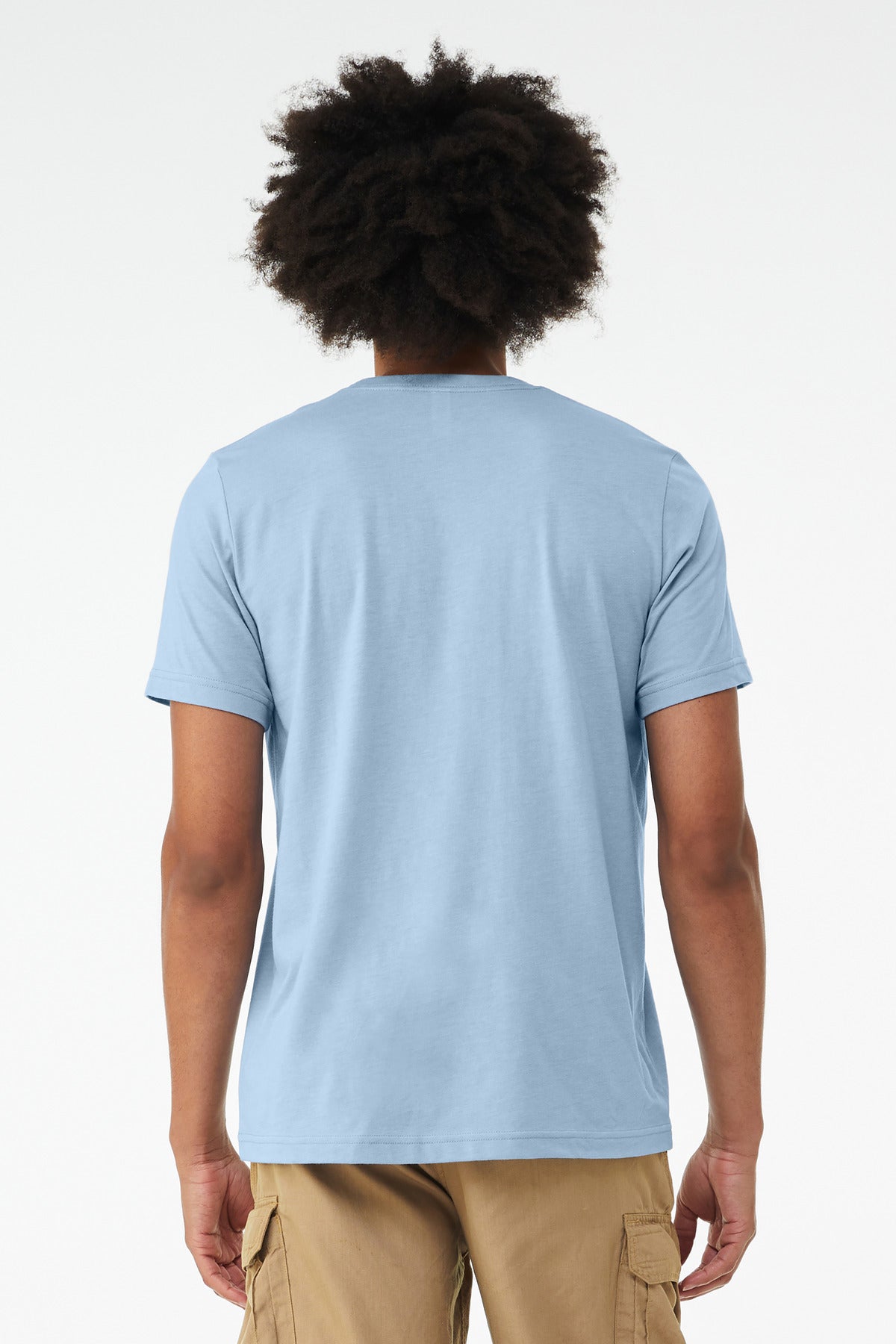 BELLA+CANVAS Unisex Heather CVC Short Sleeve Tee. BC3001CVC Heather Baby Blue