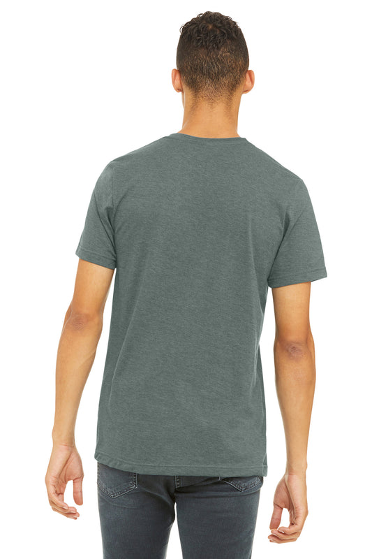 Bella+Canvas Unisex Heather CVC Short Sleeve Tee BC3001CVC Heather Blue Storm