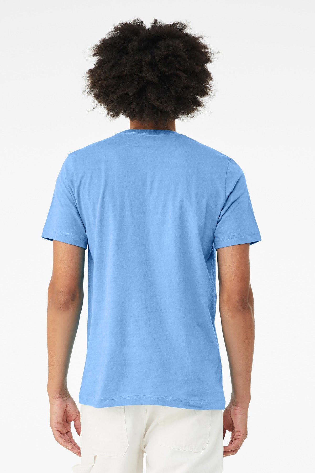 BELLA+CANVAS Unisex Heather CVC Short Sleeve Tee. BC3001CVC Heather Carolina Blue