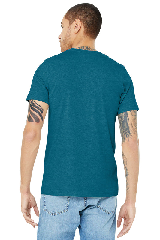 BELLA+CANVAS Unisex Heather CVC Short Sleeve Tee. BC3001CVC Heather Deep Teal