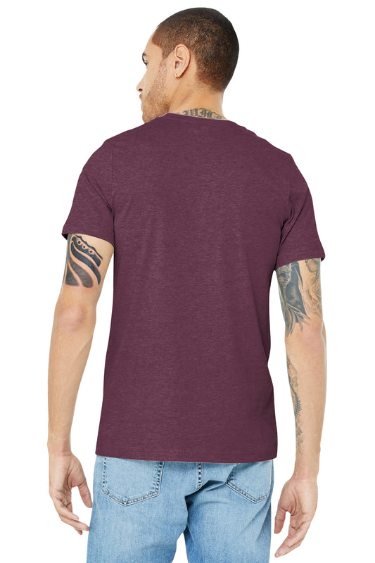 BELLA+CANVAS Unisex Heather CVC Short Sleeve Tee. BC3001CVC Heather Maroon