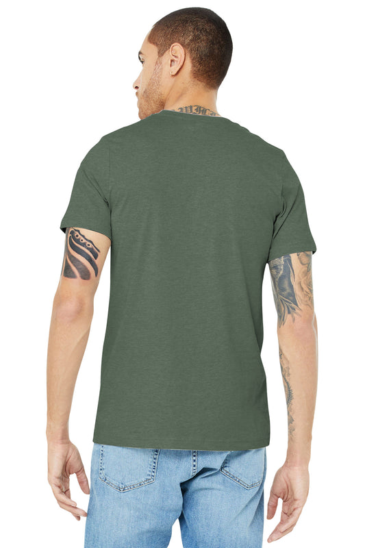 BELLA+CANVAS Unisex Heather CVC Short Sleeve Tee. BC3001CVC Heather Military Green