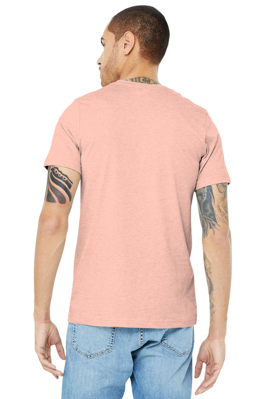 BELLA+CANVAS Unisex Heather CVC Short Sleeve Tee. BC3001CVC Heather Prism Peach
