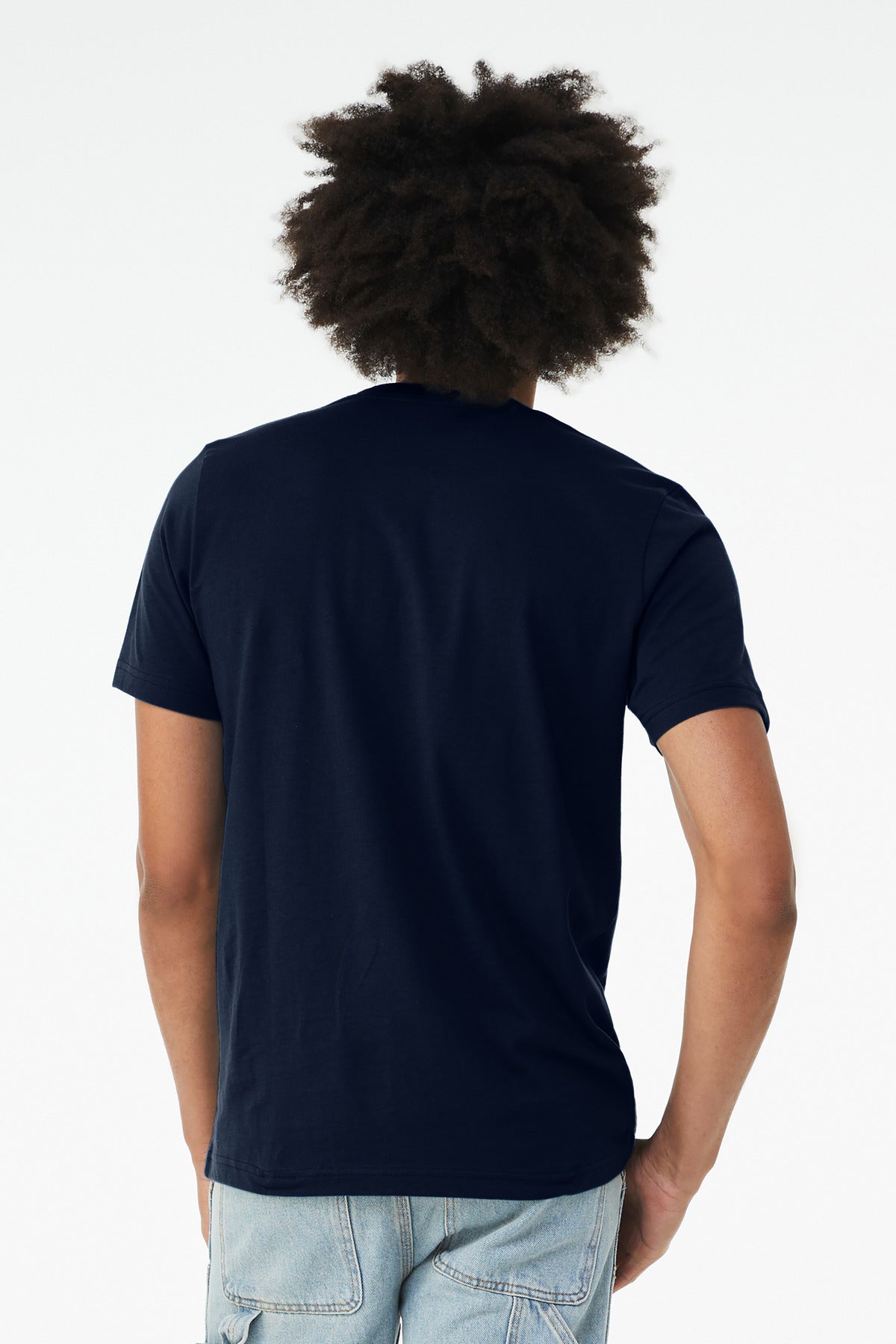 BELLA+CANVAS Unisex Heather CVC Short Sleeve Tee. BC3001CVC Solid Navy Blend