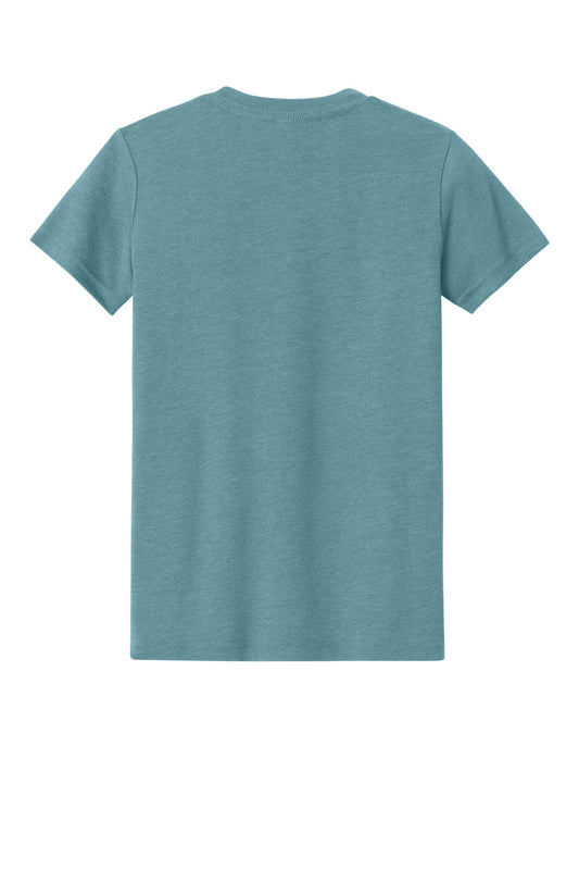 Bella+Canvas Youth Heather CVC Tee BC3001YCVC Heather Blue Lagoon