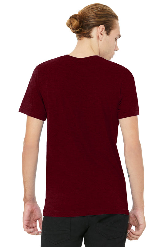 Bella+Canvas Unisex Heather CVC V-Neck Tee BC3005CVC Heather Cardinal