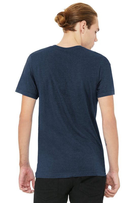 Bella+Canvas Unisex Heather CVC V-Neck Tee BC3005CVC Heather Navy