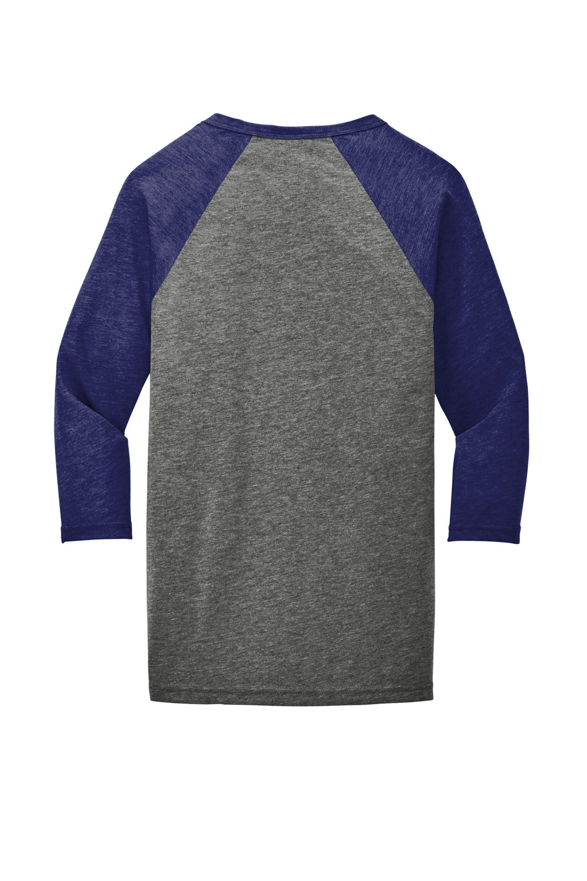 BELLA+CANVAS Unisex 3/4-Sleeve Baseball Tee. BC3200 Grey/ Navy Triblend