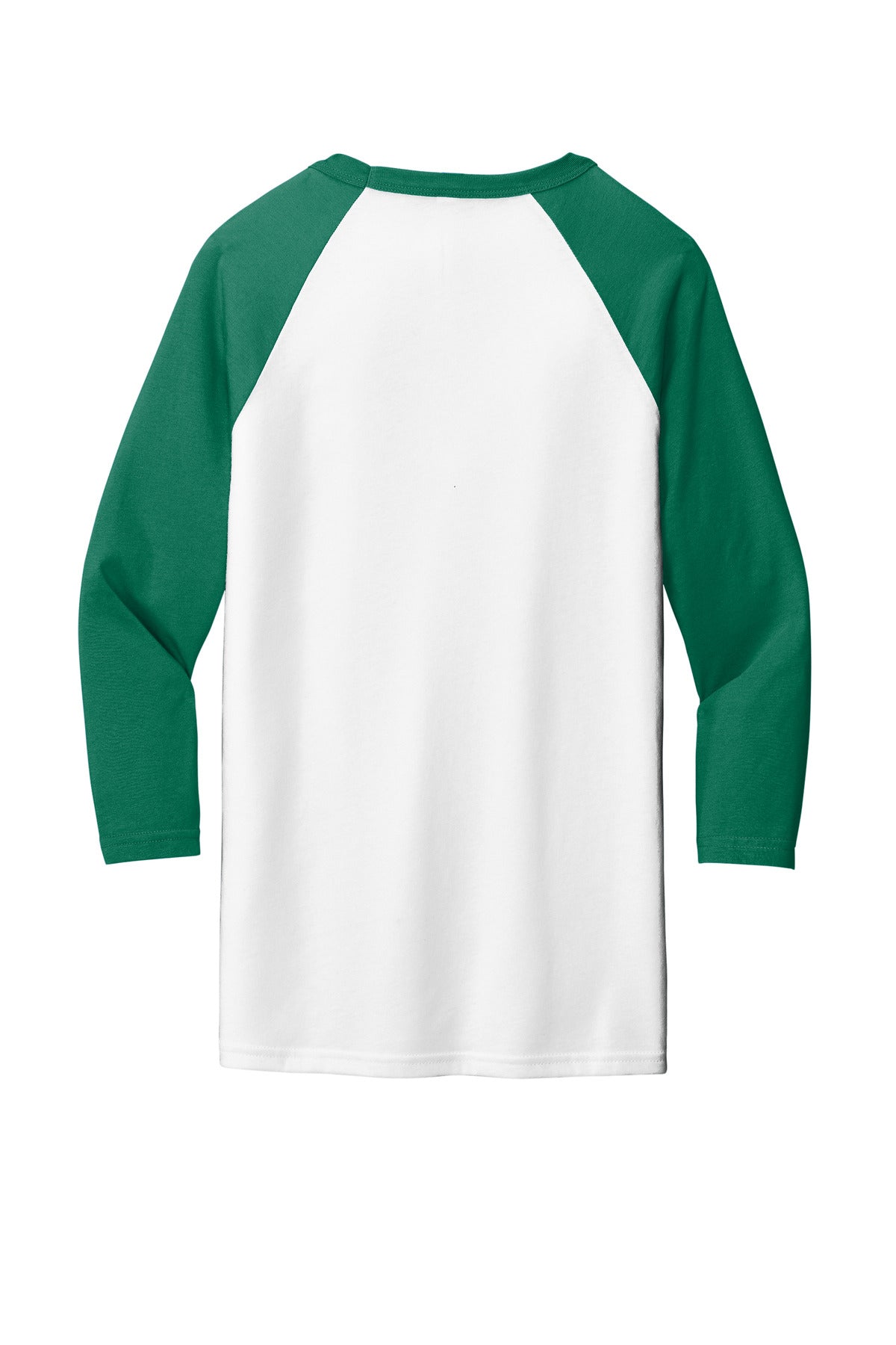 BELLA+CANVAS Unisex 3/4-Sleeve Baseball Tee. BC3200 White/ Kelly