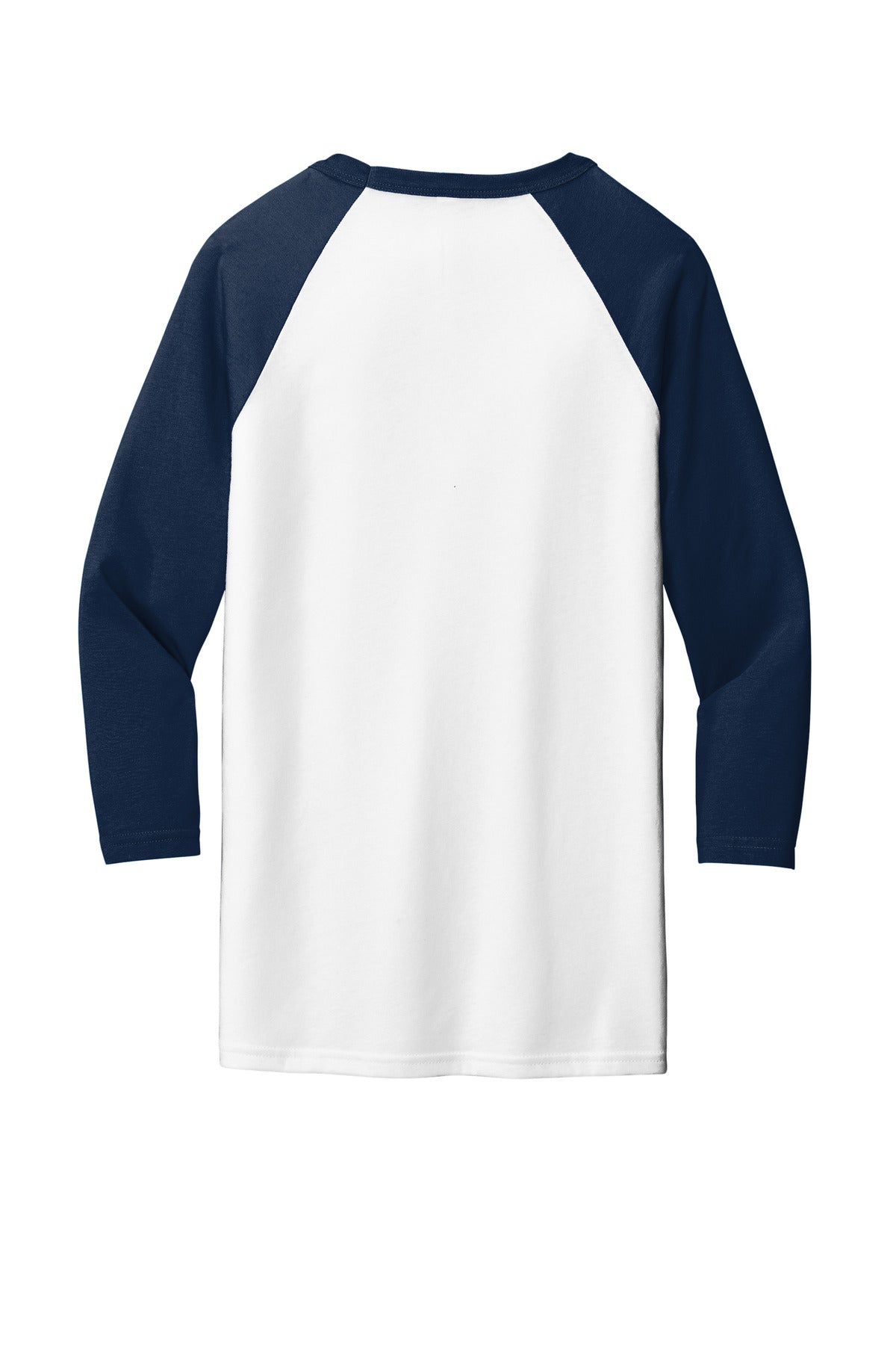 BELLA+CANVAS Unisex 3/4-Sleeve Baseball Tee. BC3200 White/ Navy