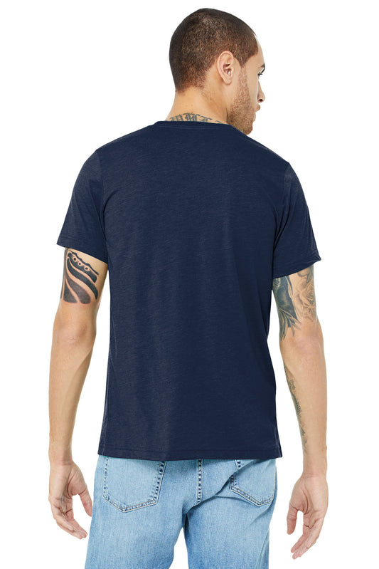 BELLA+CANVAS Unisex Triblend Short Sleeve Tee. BC3413 Solid Navy Triblend