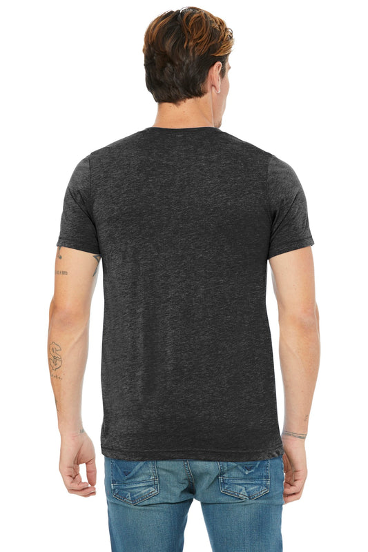 BELLA+CANVAS Unisex Triblend Short Sleeve V-Neck Te. BC3415 Charcoal-Black Triblend