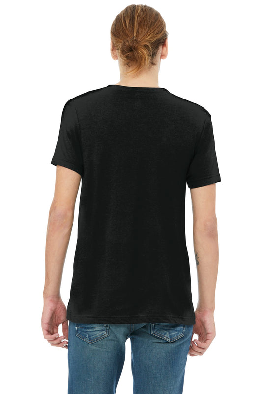 BELLA+CANVAS Unisex Triblend Short Sleeve V-Neck Te. BC3415 Solid Black Triblend