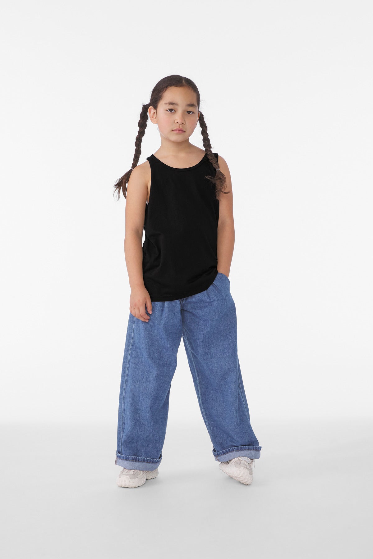 BELLA+CANVAS Youth Heather CVC Tank BC3480YCVC Solid Black Blend