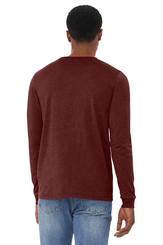 Bella+Canvas Unisex Heather CVC Long Sleeve Tee BC3501CVC Heather Cardinal