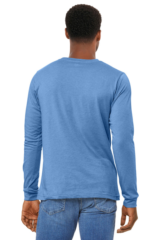 Bella+Canvas Unisex Heather CVC Long Sleeve Tee BC3501CVC Heather Carolina Blue
