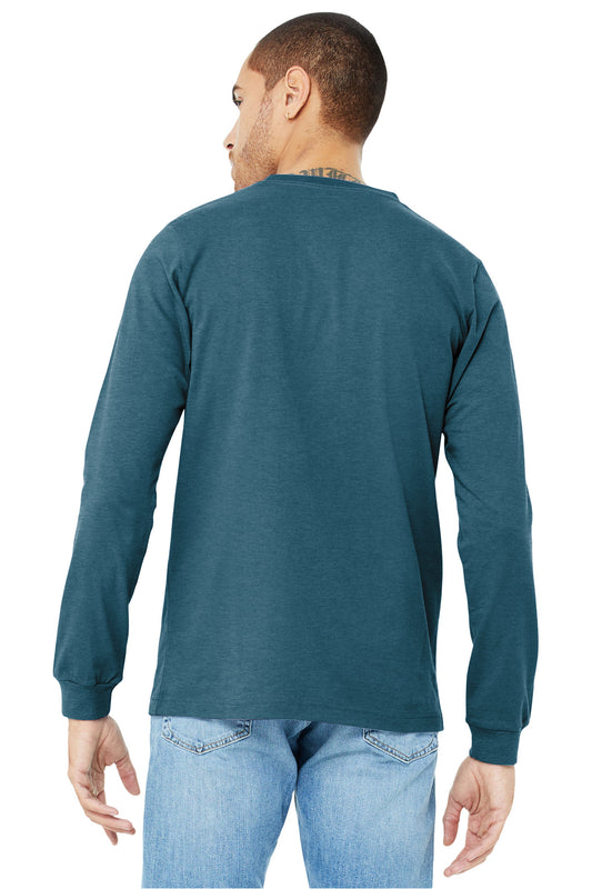 BELLA+CANVAS Unisex Heather CVC Long Sleeve Tee BC3501CVC Heather Deep Teal