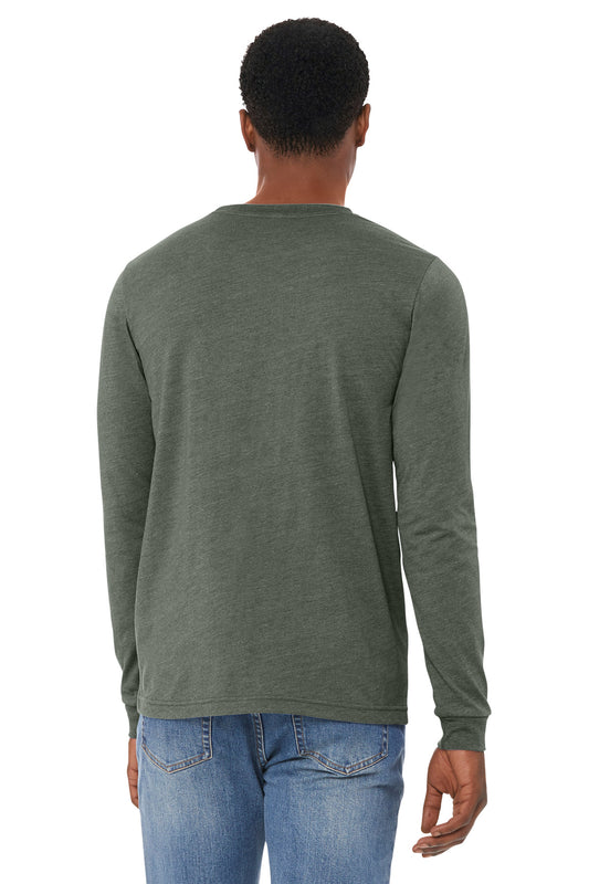 Bella+Canvas Unisex Heather CVC Long Sleeve Tee BC3501CVC Heather Military Green