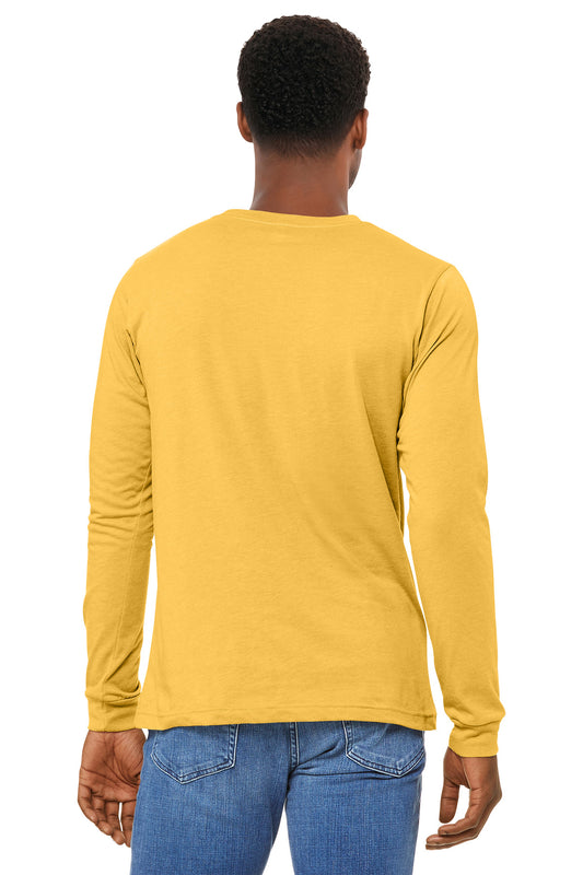 Bella+Canvas Unisex Heather CVC Long Sleeve Tee BC3501CVC Heather Yellow Gold
