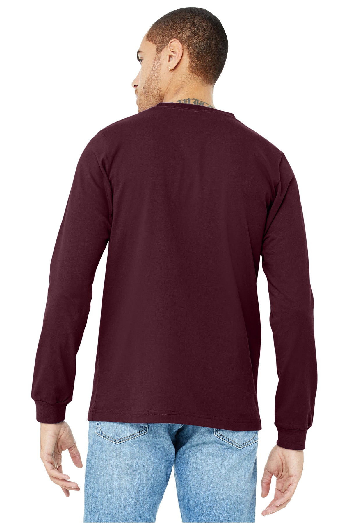 BELLA+CANVAS Unisex Jersey Long Sleeve Tee. BC3501 Maroon