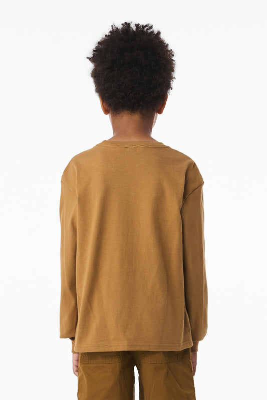 Bella+Canvas Youth 6-Ounce Heavyweight Long Sleeve Tee BC3511Y Toast