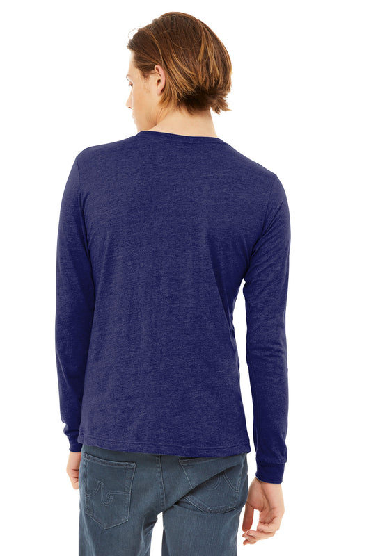 BELLA+CANVAS Unisex Triblend Long Sleeve Tee BC3513 Navy Triblend